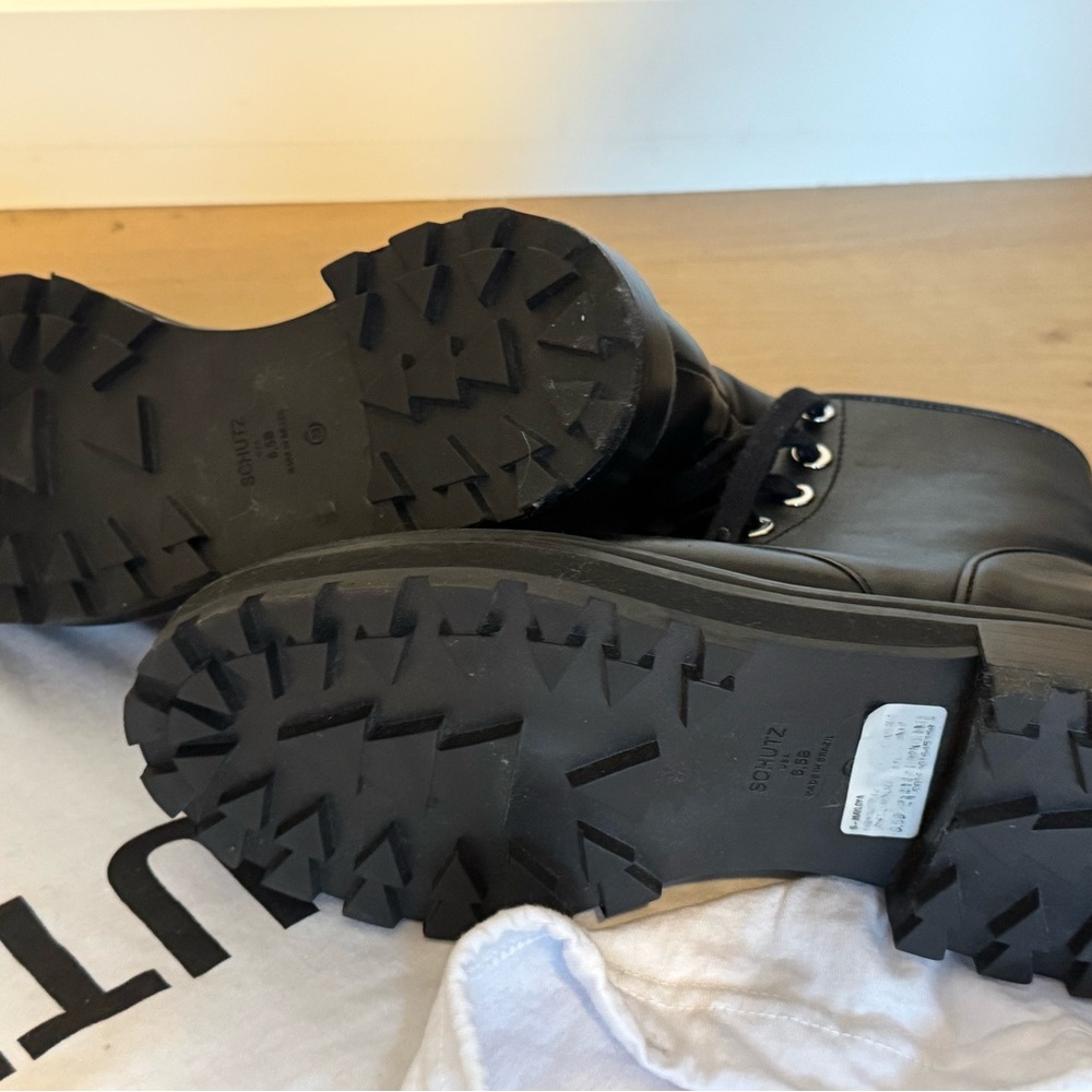 SCHUTZ black Women's Combat Boots - Picture 4 of 5